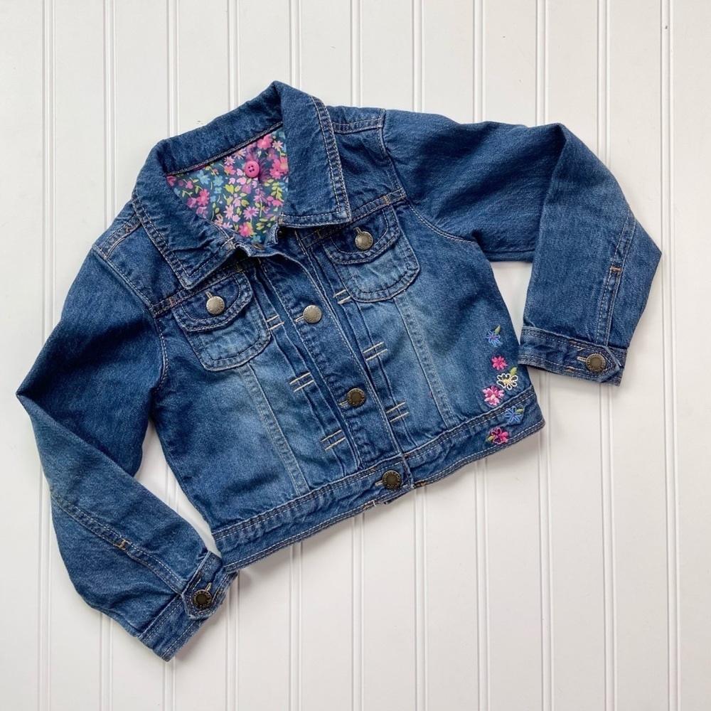 •Oshkosh• floral detail denim jacket